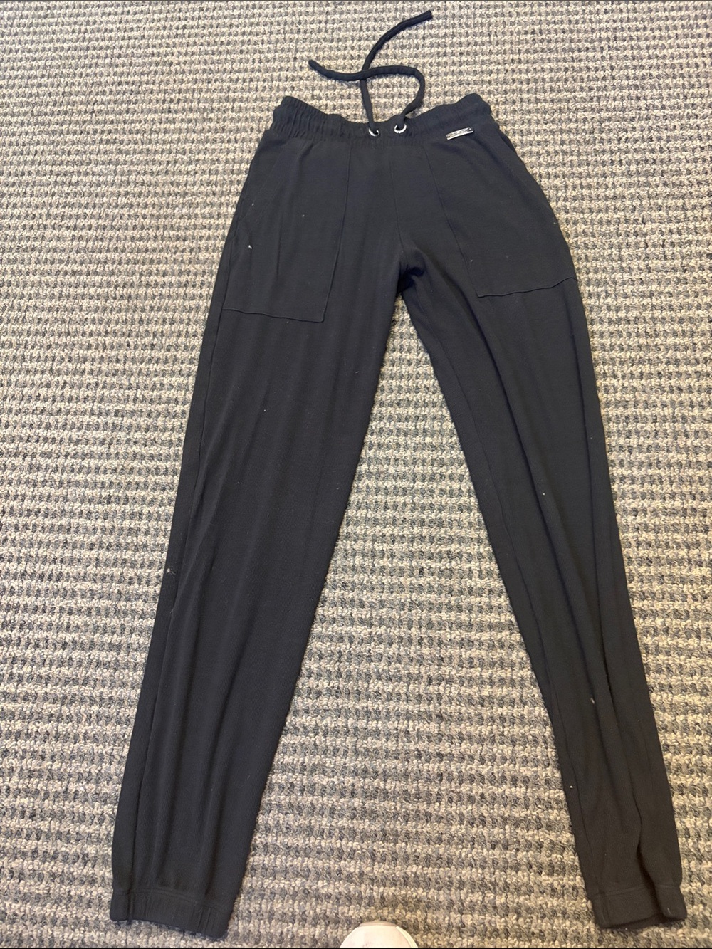 Black womens Drawstring Jogger Pants bombshell sportswear
